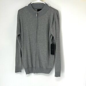 Six Lincoln NWT Men's Gray zip Sweater medium
